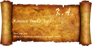 Kassa Amábel névjegykártya